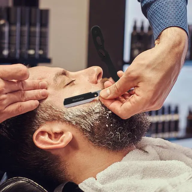 Alt view image 7 of 7 - Straight Razor - Straight Razors for Men, Professional Barber Razor with 20 Sinlge Blades, 100% Stainless Steel Straight Razor for Close Shaving