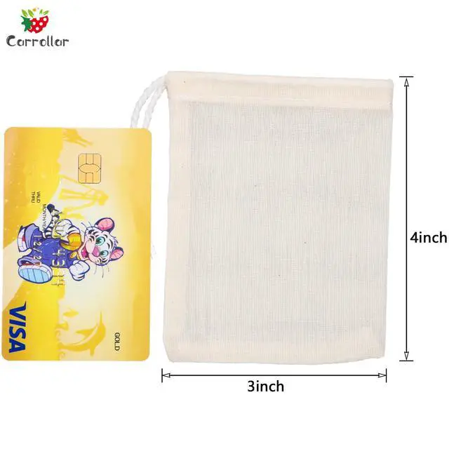 Alt view image 3 of 7 - 10Pcs Reusable Tea Filter Bag, Soup, Bone Broth Brew, Spice, Muslin Strainer, Natural Unbleached Cotton Cheesecloth Bags for Cold Brew Coffee (3x4inch)