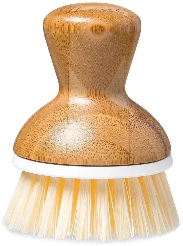 Main image of Bamboo Dish Scrub Brush for Kitchen, Natural Sisal Bristles, Cleaning Scrubber for Cast Iron Pan and Pot