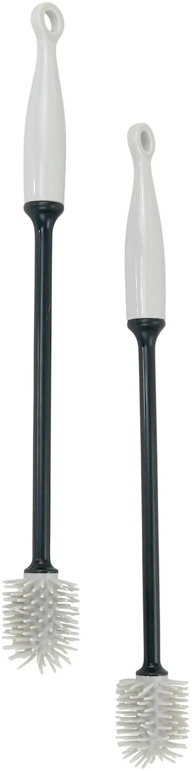 Main image of 2-Pack Silicone Bottle Brush 12" Gray Flexible Non-Scratch Cleaner