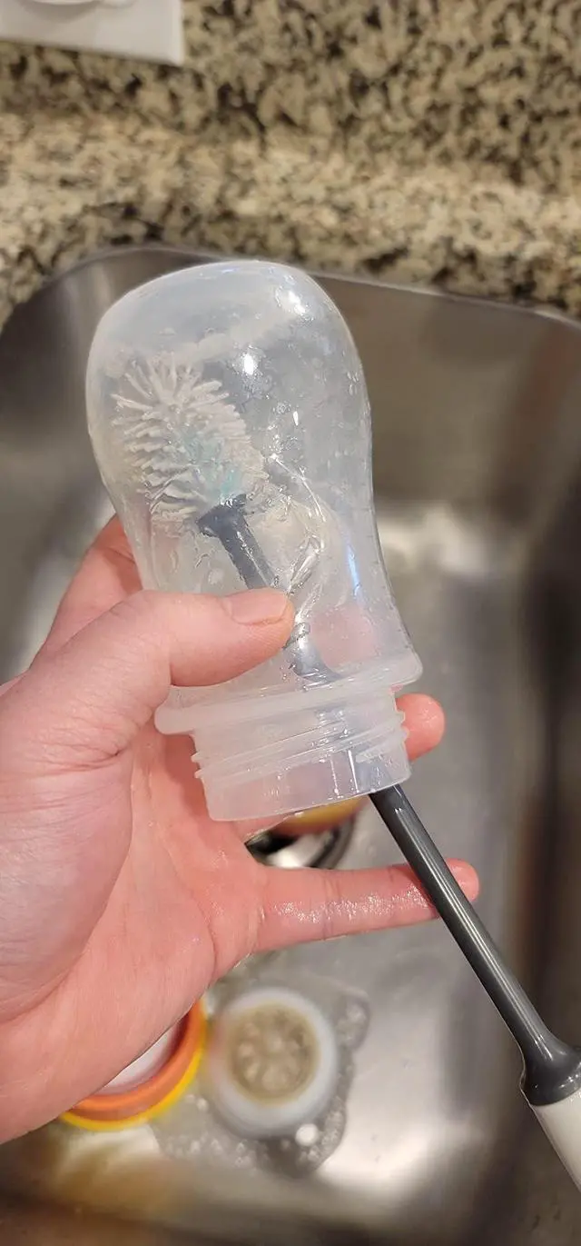 Alt view image 4 of 7 - 2-Pack Silicone Bottle Brush 12" Gray Flexible Non-Scratch Cleaner