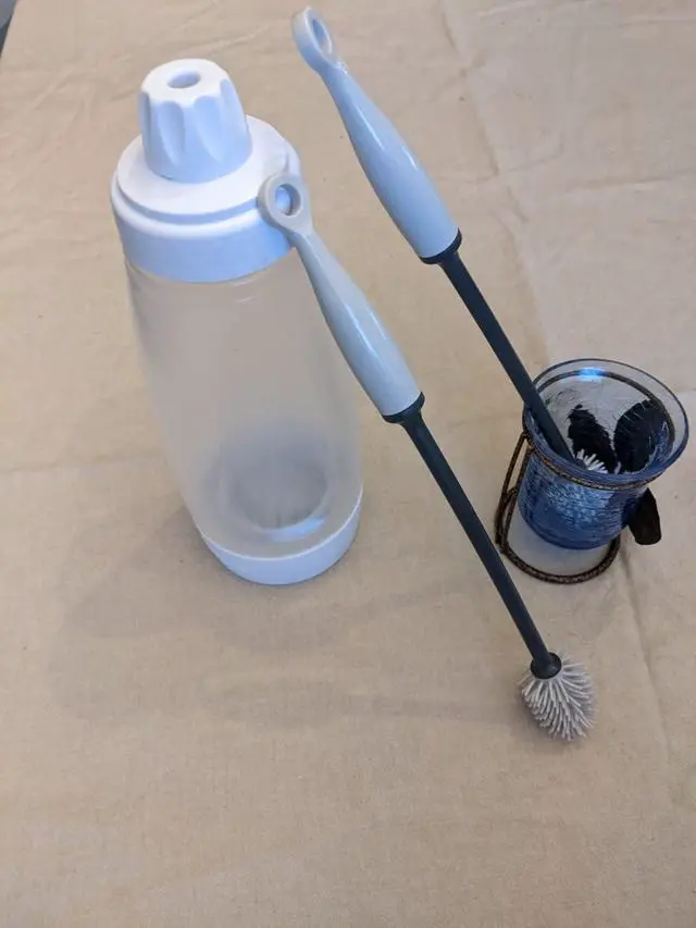 Alt view image 5 of 7 - 2-Pack Silicone Bottle Brush 12" Gray Flexible Non-Scratch Cleaner