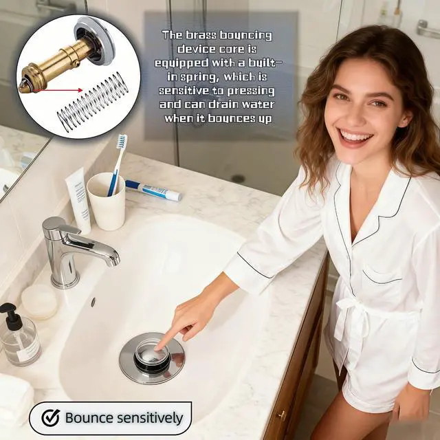 Alt view image 7 of 7 - Sink Stopper Hair Catcher - Pop-Up Drain Strainer with Removable 304 Stainless Steel Basket, Quick Install Anti-Clog Anti-Smell Universal Bathroom Sink Drain Filter for Bathroom Vanity