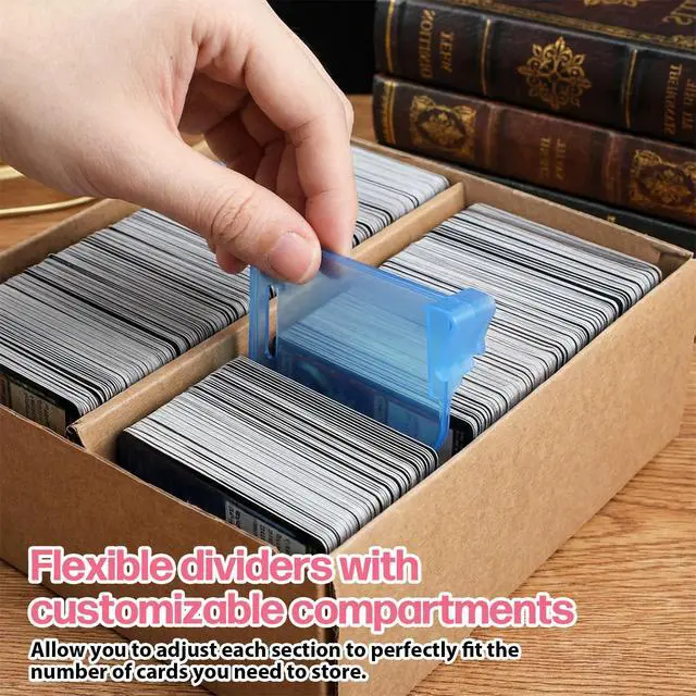 Alt view image 5 of 7 - Card Box Dividers Trading Card Dividers, Adjustable Plastic Storage Box Partition Clips, Cardboard Separators for Collectors
