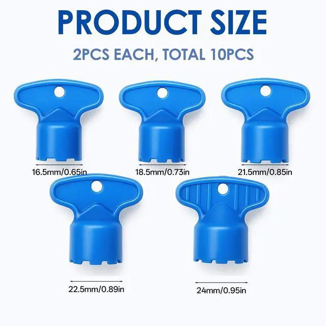 Alt view image 3 of 7 - 10 Pieces Faucet Aerator Removal Tool, Aerator Wrench Key Set Universal Sink Removal Wrench Tool with 5 Sizes M16.5, M21.5, M22.5, M24 for Bathroom Kitchen Faucet Maintenance