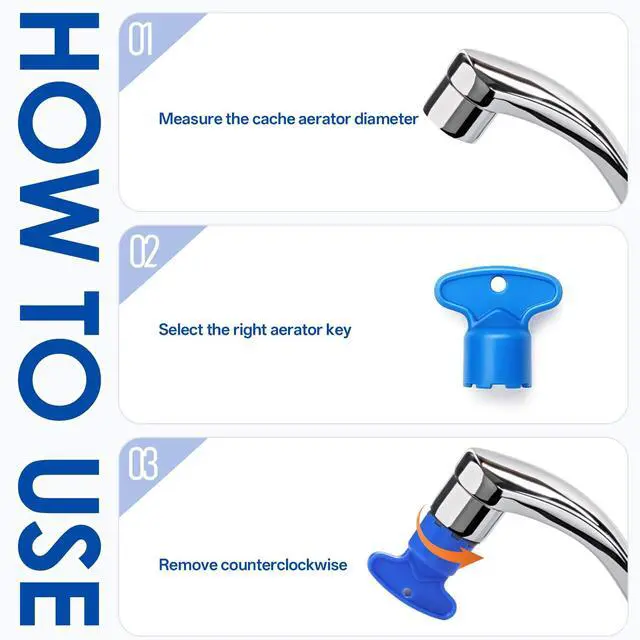 Alt view image 5 of 7 - 10 Pieces Faucet Aerator Removal Tool, Aerator Wrench Key Set Universal Sink Removal Wrench Tool with 5 Sizes M16.5, M21.5, M22.5, M24 for Bathroom Kitchen Faucet Maintenance