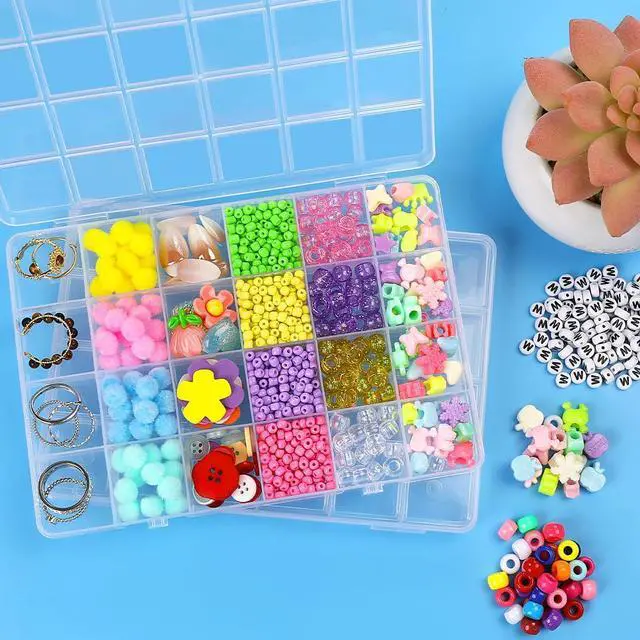 Alt view image 6 of 6 - 24 Grids Bead Organizer, Craft Organizers and Storage, Acrylic Organizers, Plastic Bead Organizer Box for Crafts Organizing Storing