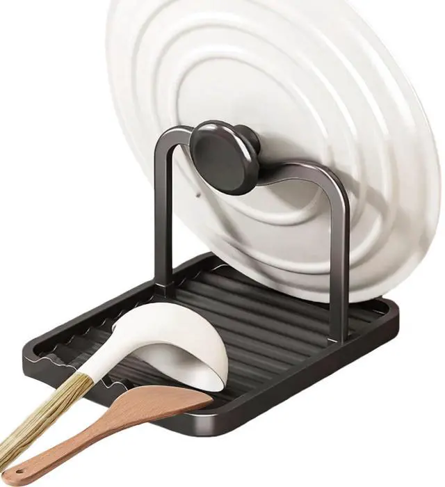 Main image of Plastic Spoon and Pot Lid Holder | Spoon Rest, Heat-Resistant, Multifunctional Spatula Holder, For Stovetop/Kitchen Counter
