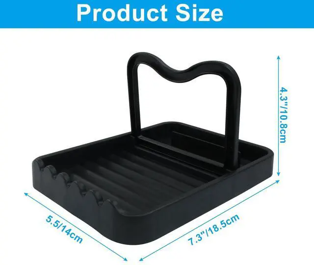 Alt view image 3 of 5 - Plastic Spoon and Pot Lid Holder | Spoon Rest, Heat-Resistant, Multifunctional Spatula Holder, For Stovetop/Kitchen Counter