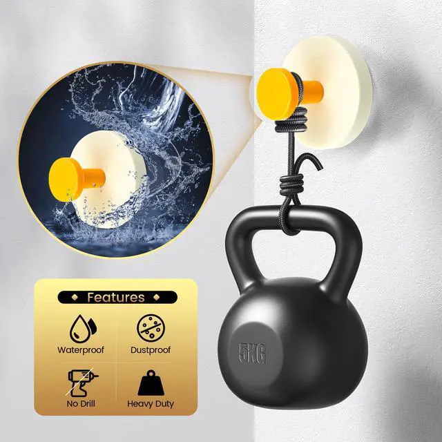 Alt view image 4 of 7 - Suction Cup Hooks Adhesive Wall No Damage Extra Sticky Storage Hooks - Holds Heavy Duty for Towel, Shower, Coat & Bathroom Door,Wardrobe Door Hanger, 4 Pack (Red/Pink/Navy Blue/Yellow)