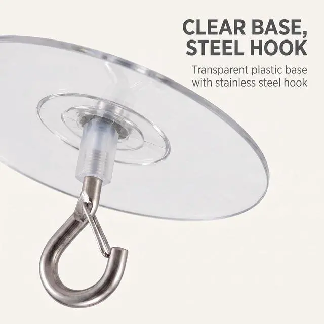 Alt view image 5 of 7 - Adhesive Ceiling Hooks with Safety Clasp, Stick-On Wall Hooks for Plants, Wind Chimes, Home Storage and Bathroom Decor