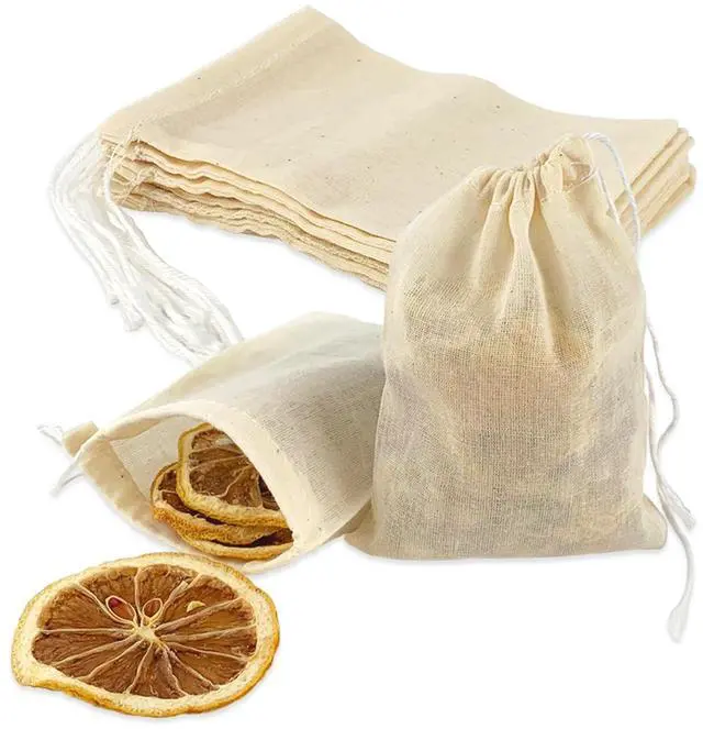 Main image of 10Pcs Spice Bags for Cooking, Beige 4.25in×3.15in Cotton Soakable & Boilable, Strainer/Herbs & Act as Reusable Tea Bags, Fit for Cooking & Tea Brewing