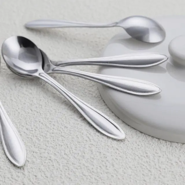 Alt view image 3 of 6 - 8 Pack 3.7 Tiny Small Spoons Mini Metal Powder Scoop | for Spices, Seasoning (Salt, Pepper, Sugar), Desserts, Party