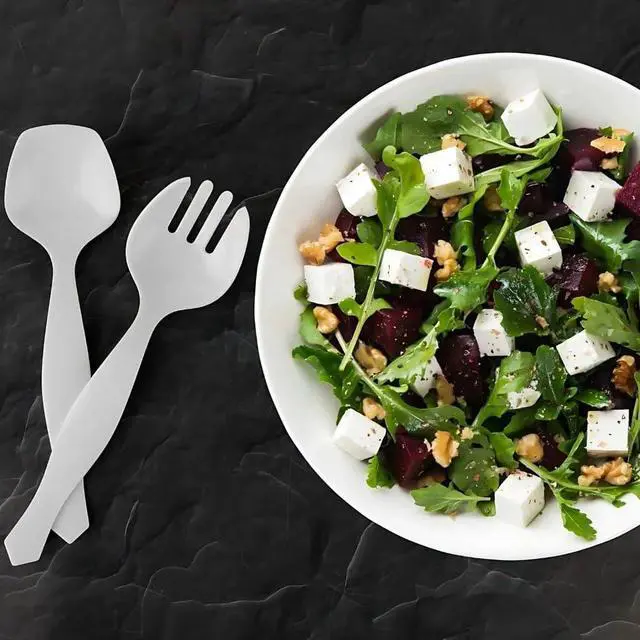 Alt view image 2 of 5 - Elegant White Serving Spoon (1 Pc) - Durable & Comfortable Grip Handle, Perfect for Any Dish