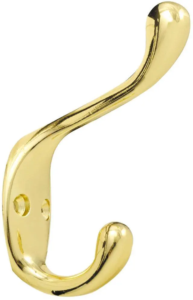 Main image of 3-Inch Heavy Duty Coat and Hat Hook, Polished Brass