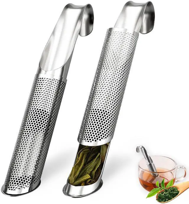 Main image of 2 Pack Tea Infusers, Extra Fine Mesh Tea Strainer for Loose Tea, Stainless Steel Long Handle Tea Steeper Diffuser for Leaf Tea, Coffee, Spices, Seasonings