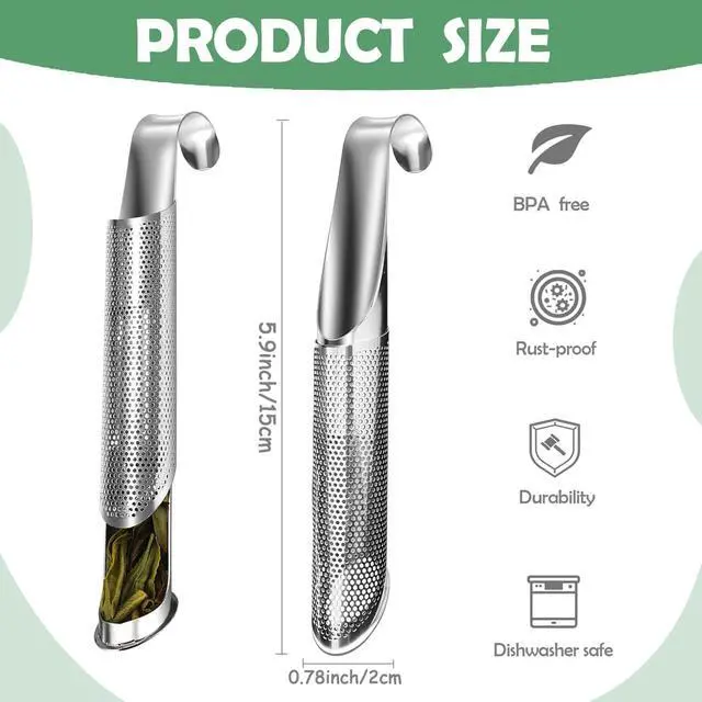 Alt view image 7 of 7 - 2 Pack Tea Infusers, Extra Fine Mesh Tea Strainer for Loose Tea, Stainless Steel Long Handle Tea Steeper Diffuser for Leaf Tea, Coffee, Spices, Seasonings