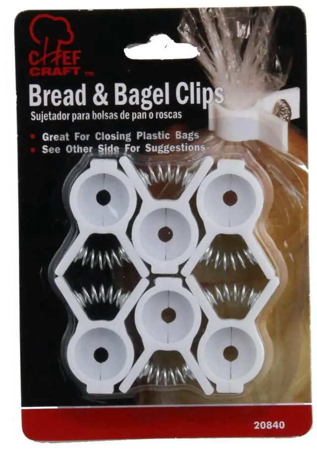 Alt view image 2 of 4 - Select Plastic Bread and Bagel Clip, 6 Piece Set, White