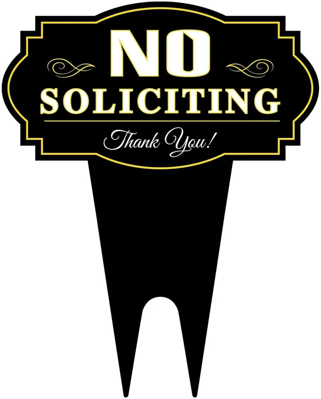 Main image of Hooqict No Soliciting Sign for House Metal No Soliciting Yard Sign with Stake Outdoor Yard Decorations for Home Business Front Door Garden Lawn Backyard Decor - 13.9" x 11.8"
