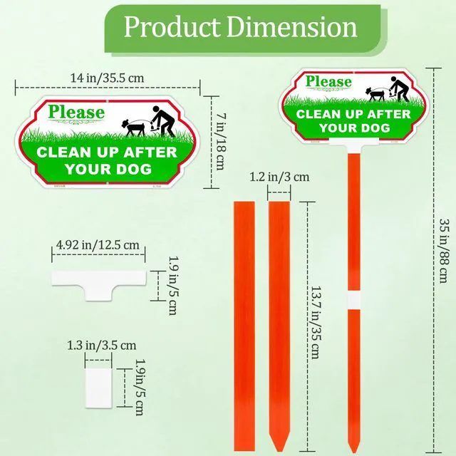 Alt view image 2 of 7 - Clean Up After Your Dog Sign, 14x7 Inch Aluminum No Poop Yard Sign | UV Printed Aluminum Dog Waste Sign with Adjustable Stake for Yard, Lawn, Fence and Outdoor Pet Areas