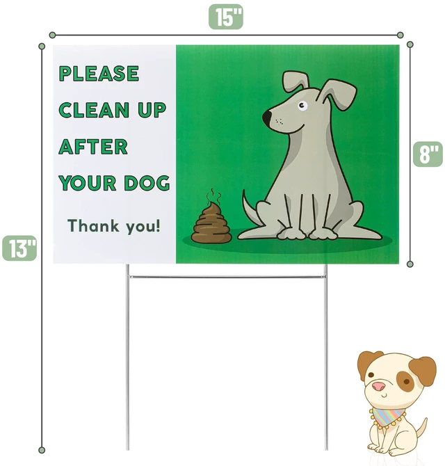 Alt view image 2 of 7 - No Dog Poop Signs for Yard, Clean Up After Your Dog Signs | No Pooping Dog Signs for Yard, Dog Poop Signs for Lawn, Dog Signs No Pooping, Curb Your Dog Sign