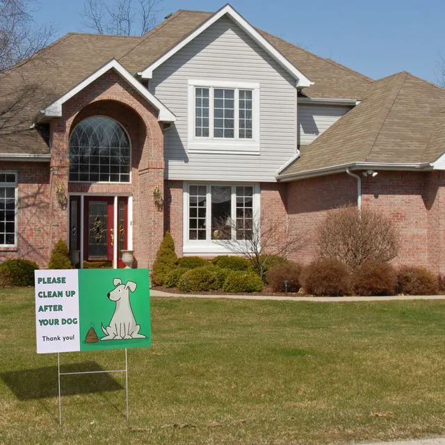 Alt view image 7 of 7 - No Dog Poop Signs for Yard, Clean Up After Your Dog Signs | No Pooping Dog Signs for Yard, Dog Poop Signs for Lawn, Dog Signs No Pooping, Curb Your Dog Sign