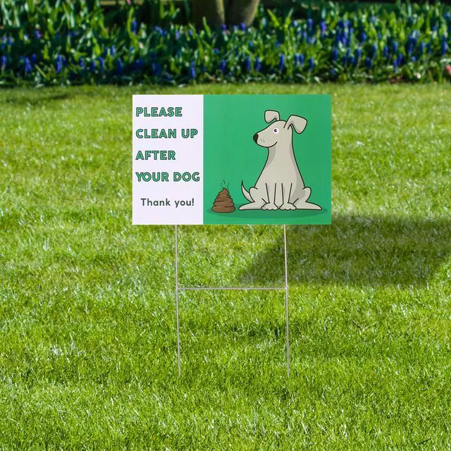 Alt view image 6 of 7 - No Dog Poop Signs for Yard, Clean Up After Your Dog Signs | No Pooping Dog Signs for Yard, Dog Poop Signs for Lawn, Dog Signs No Pooping, Curb Your Dog Sign