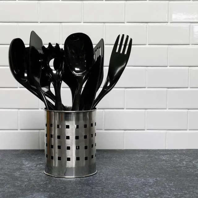 Alt view image 3 of 3 - Chef Craft Basic Melamine Slotted Turner/Spatula, 11.25 inch, Black