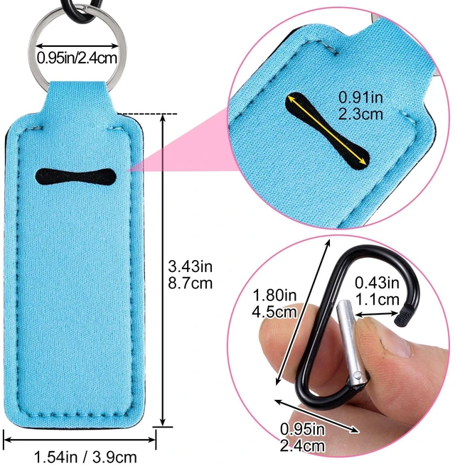 Alt view image 2 of 7 - BEIQIYA 1 Pack Lip Balm Holder KeyChain for Lipstick, Portable Lip Balm Holder with Keyring Clip, Lip Balm Keychain Lipgloss Clips for Commute Travel Outdoor Activities- Blue
