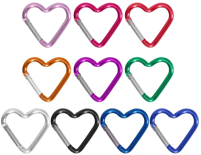 Alt view image 2 of 6 - Heart Shaped Carabiner Clip Aluminum Alloy Keychain Clip Spring Snap Hook Camping Backpack Clips Heavy Duty Carabiner Lightweight Aluminum Alloy Keychain Clip Backpack Carabiner Rustproof