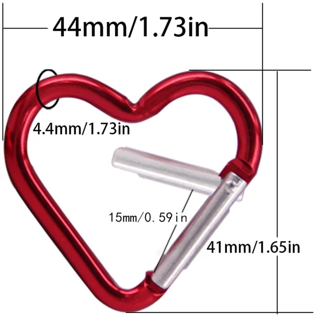 Alt view image 4 of 6 - Heart Shaped Carabiner Clip Aluminum Alloy Keychain Clip Spring Snap Hook Camping Backpack Clips Heavy Duty Carabiner Lightweight Aluminum Alloy Keychain Clip Backpack Carabiner Rustproof