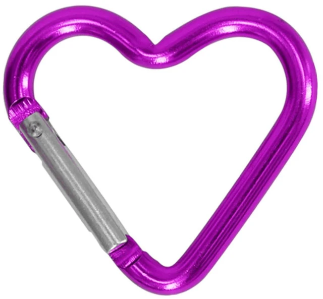 Alt view image 6 of 6 - Heart Shaped Carabiner Clip Aluminum Alloy Keychain Clip Spring Snap Hook Camping Backpack Clips Heavy Duty Carabiner Lightweight Aluminum Alloy Keychain Clip Backpack Carabiner Rustproof