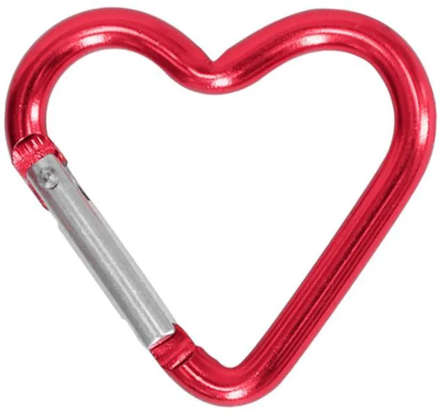 Alt view image 5 of 6 - Heart Shaped Carabiner Clip Aluminum Alloy Keychain Clip Spring Snap Hook Camping Backpack Clips Heavy Duty Carabiner Lightweight Aluminum Alloy Keychain Clip Backpack Carabiner Rustproof