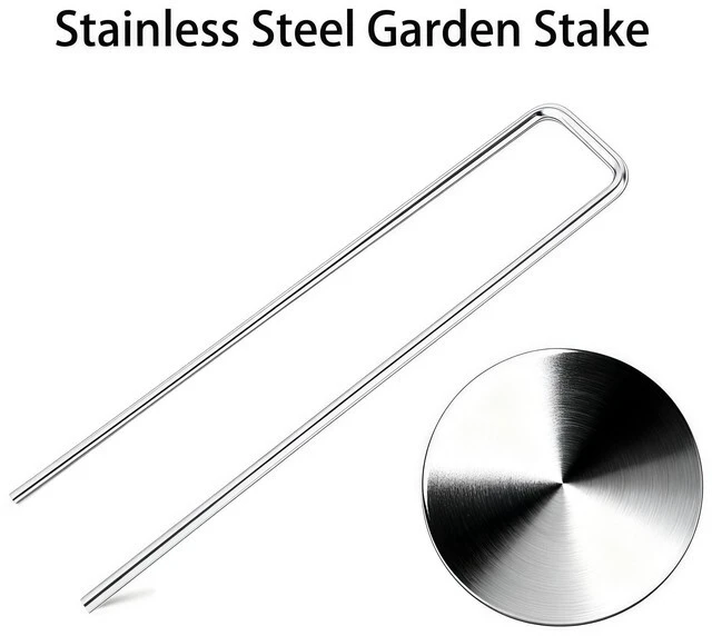 Alt view image 3 of 7 - Atlantic Stainless Steel Landscape Staples Garden Stakes. (4"-Square-10pcs)