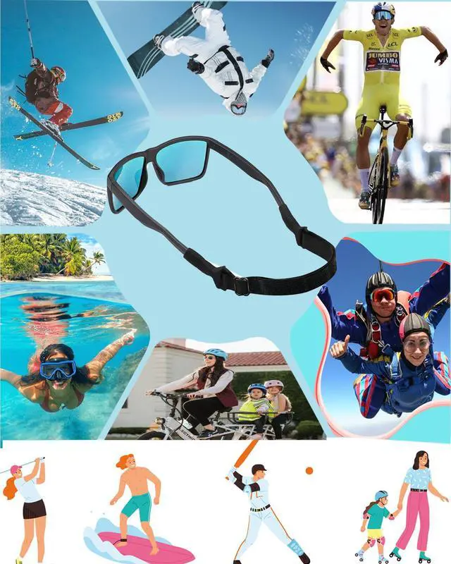 Alt view image 5 of 7 - AURAADORN Kids Glasses Strap for Boys Girls, 2 Pack Toddler Eye Glass Strap for Kids(6.5-10inch),Elastic Sunglass Eyeglass Ear Grip Toddler Glasses Strap