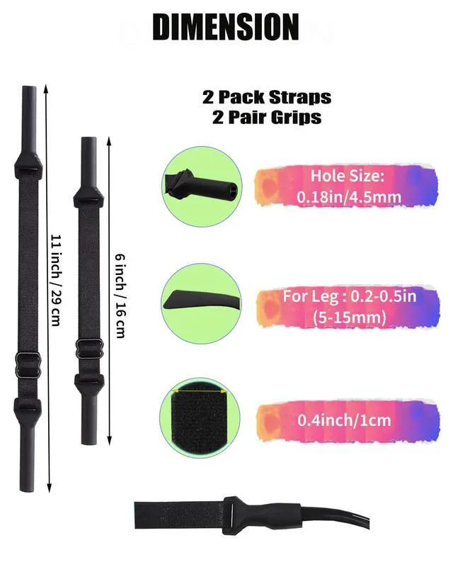 Alt view image 3 of 7 - AURAADORN Kids Glasses Strap for Boys Girls, 2 Pack Toddler Eye Glass Strap for Kids(6.5-10inch),Elastic Sunglass Eyeglass Ear Grip Toddler Glasses Strap