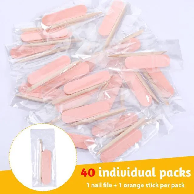 Alt view image 5 of 7 - Ajcotahm 20PCS Mini Nail Files Disposable Cuticle Pusher for Press on Nails Double Sided Nail Files Manicure Pedicure Tools