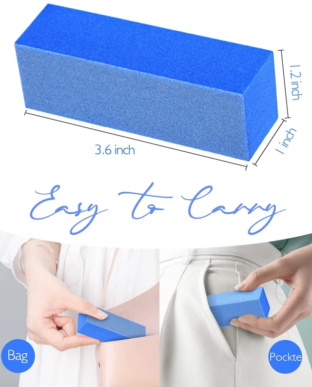 Alt view image 5 of 7 - Maryton Nail Buffer Blocks, Fine 180/240 Grit for Natural Nails, 5 PCS | 3 Way, Professional Buffing File Block, Salon Grade, Buff Nail Prior to Application of Gel Polish, Acrylic, Blue