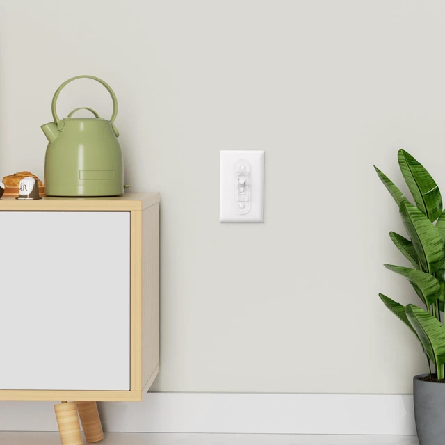 Alt view image 7 of 7 - Wall Switch Guard, Childproof Light Switch Cover Guard | Toggle Style | Light Switch Protection | Lock Toggle Switch in On or Off Position | 1 Pack, Clear