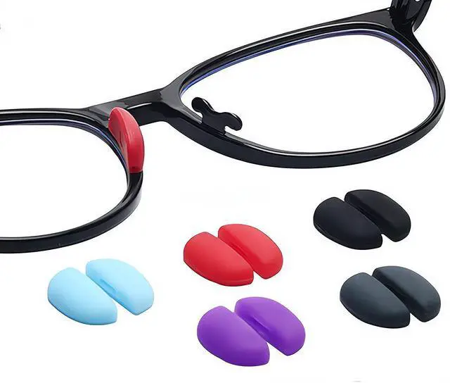 Main image of Eyeglass Nose Pads,Soft Silicone Children Plug-in Glasses Nose Pieces Anti-Slip Nose Guards,Comfortable Replacement Repair Kits Parts (Purple)