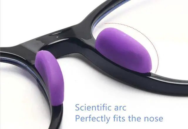 Alt view image 4 of 6 - Eyeglass Nose Pads,Soft Silicone Children Plug-in Glasses Nose Pieces Anti-Slip Nose Guards,Comfortable Replacement Repair Kits Parts (Purple)