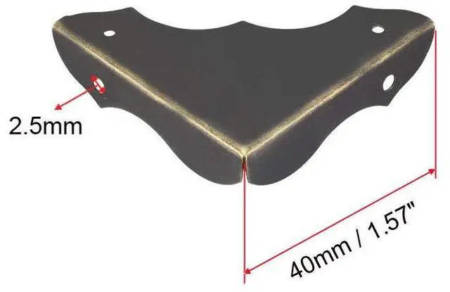 Alt view image 2 of 3 - Metal Desk Corner Protectors Table Edge Cover Guard 40x40x9mm Bronze Tone 4pcs