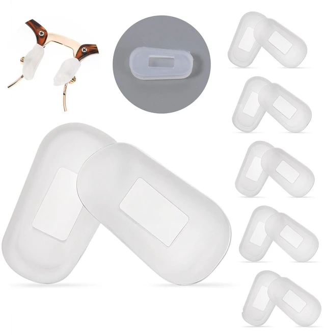 Main image of Nose Pads Covers Soft Silicone Nose Pads Slip-on Eyeglasses Nose Bridge Pads Anti-Slip Nose Guards White Anti Slip Nose Pads for Glasses Repair Kit (5 Pairs)