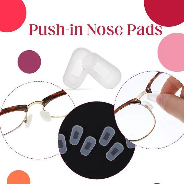 Alt view image 6 of 7 - Nose Pads Covers Soft Silicone Nose Pads Slip-on Eyeglasses Nose Bridge Pads Anti-Slip Nose Guards White Anti Slip Nose Pads for Glasses Repair Kit (5 Pairs)