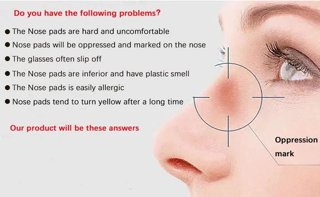 Alt view image 6 of 7 - Nose Pads Covers,5 Pairs BEHLINE Slip-on Eyeglasses Nose Pads Covers,Soft Silicone Eye Glasses Nose Piece,Anti-Slip Nose Cushion Piece Nose Bridge Pads(Black)