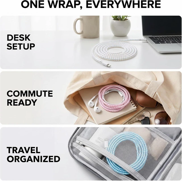 Alt view image 7 of 7 - Cable Protector,Chargers Data Cable Protect Sleeve,Headphone Cable Saver for Phone Earphone USB Data Cableor for Prevent Pets from Biting The Cable Sleeves Cord Management (Laser Green)