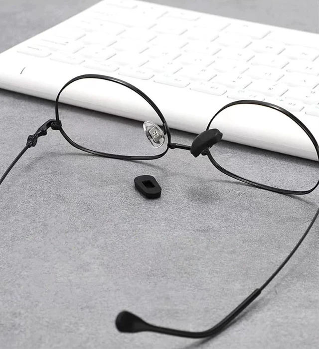 Alt view image 2 of 7 - Nose Pads Covers,5 Pairs BEHLINE Slip-on Eyeglasses Nose Pads Covers,Soft Silicone Eye Glasses Nose Piece,Anti-Slip Nose Cushion Piece Nose Bridge Pads(Black)