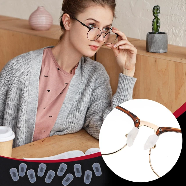 Alt view image 7 of 7 - Nose Pads Covers Soft Silicone Nose Pads Slip-on Eyeglasses Nose Bridge Pads Anti-Slip Nose Guards White Anti Slip Nose Pads for Glasses Repair Kit (5 Pairs)