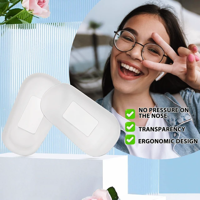 Alt view image 5 of 7 - Nose Pads Covers Soft Silicone Nose Pads Slip-on Eyeglasses Nose Bridge Pads Anti-Slip Nose Guards White Anti Slip Nose Pads for Glasses Repair Kit (5 Pairs)