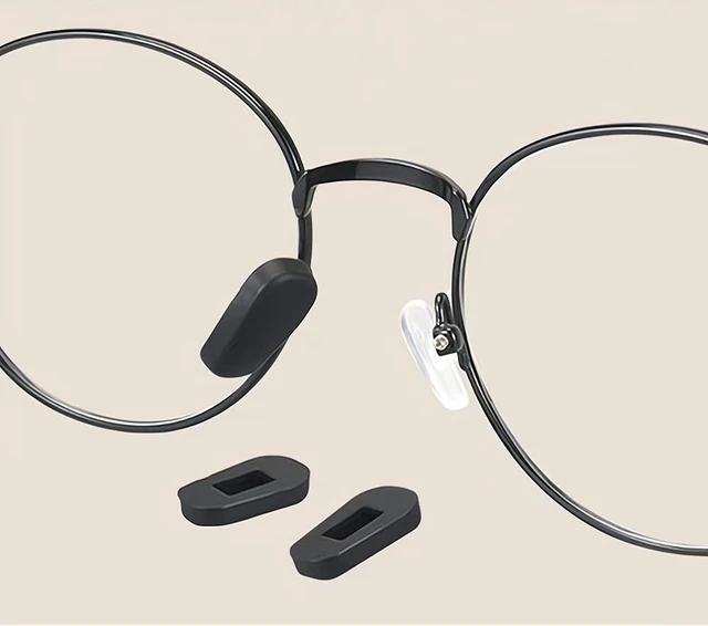 Alt view image 3 of 7 - Nose Pads Covers,5 Pairs BEHLINE Slip-on Eyeglasses Nose Pads Covers,Soft Silicone Eye Glasses Nose Piece,Anti-Slip Nose Cushion Piece Nose Bridge Pads(Black)